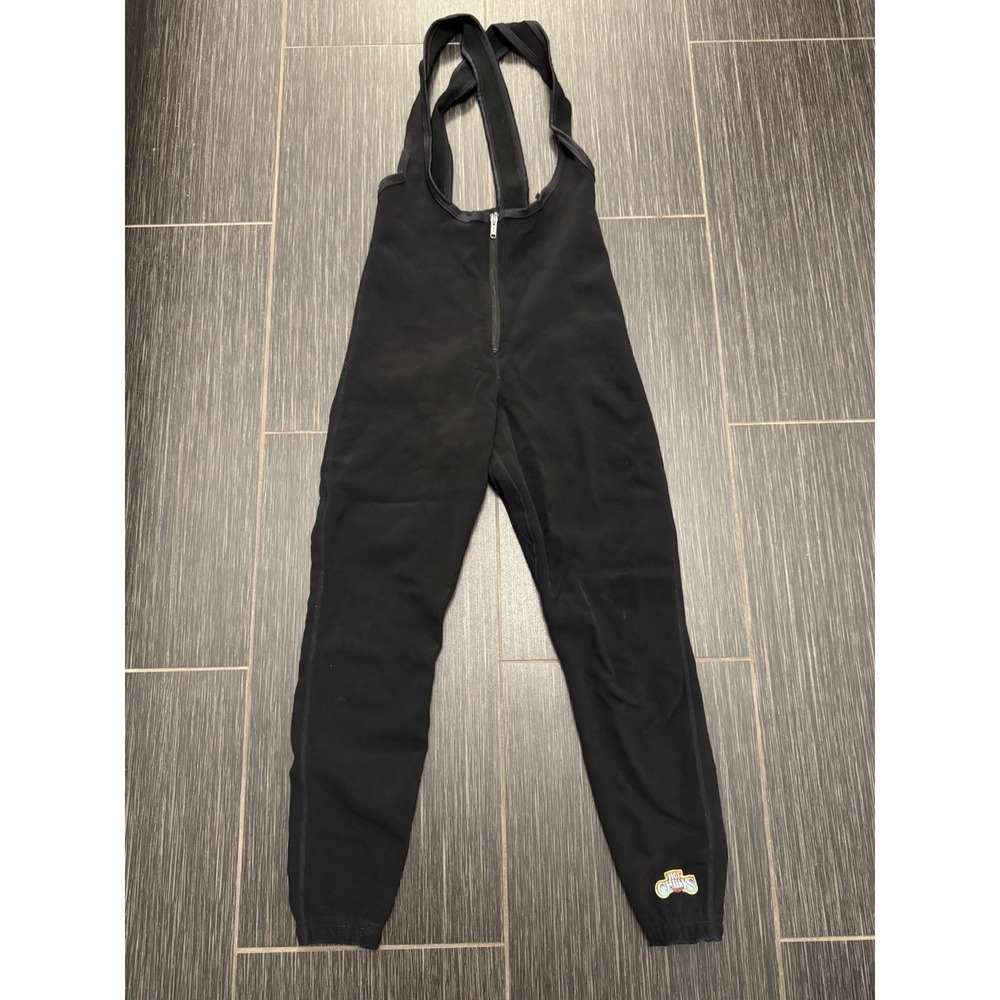 Hot Chillys Base Layer Snow Bib Overalls Sz S Vintage Black Stretch Compression